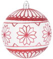 Vianočné gule na stromček 6 ks, 8 cm, červeno - biele 2 detail
