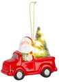 Dekorácia MagicHome Vianoce, Santa v aute, LED, terakota, 12,5x6x11,8 cm, 1, náradie
