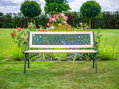 Záhradná lavička GODIVA, 122x54x73 cm, drevo/plast, 3, náradie