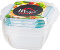 Dózy na potraviny MagicHome Lunchbox, 0,6 lit, sada 3 ks, štvorcová, Clip 4 detail