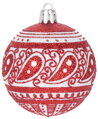 Gule MagicHome Vianoce, 8 ks, 6 cm, červené s bielym ornamentom, na vianočný stromček, 1, náradie