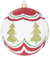 Gule MagicHome Vianoce, 4 ks, červeno - zelené, s ornamentami, na vianočný stromček, 10 cm, 3, náradie