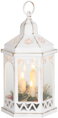 Lampáš MagicHome Morocco, biely, LED sviečky, 3xAAA, časovač, 18x15x32 cm