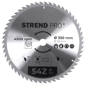 Kotúč Strend Pro TCT 350x3.6x30 mm 54T, na drevo, pílový, SK plátkami