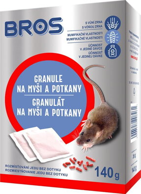 Granulát Bros, na myši a potkany, 140g