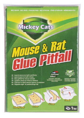 Doska Mickey Cats, 19x13 cm, lepová na myši a potkany, Poison-Free