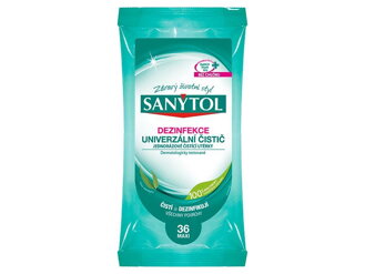 Dezinfekcia Sanytol, univerzálny čistič, utierky, 36 ks