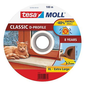 Tesa Tesnenie tesamoll profil D, 9 mm, hnedé, 100 m
