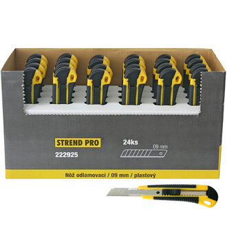 Nôž STREND PRO UKBOX-86-9, 9 mm, odlamovací, plastový, Sellbox 24 ks
