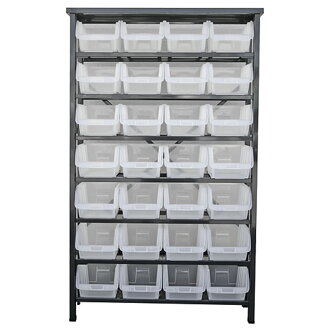 Strend Pro Stojan s plastovými boxami HL3205, 28 zásobníkov, 94x30x150 cm
