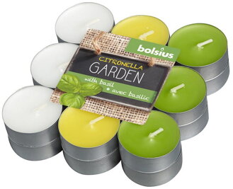 Bolsius Tealight Citronella, mix farieb, bazalka, bal. 18 ks