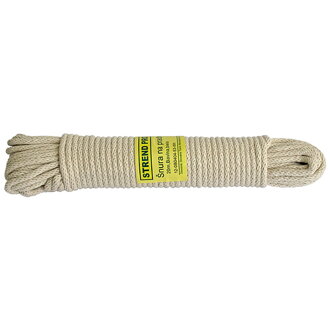 Šnúra Cloth-Line 20 m/4 mm, Bavlna, biela