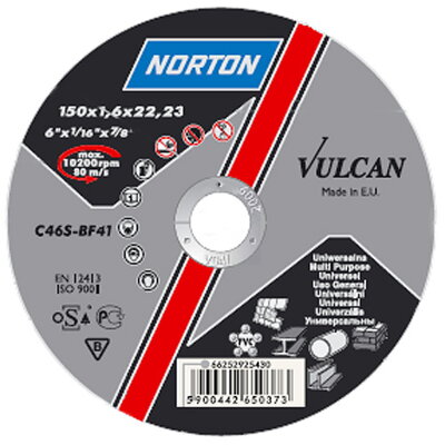 Kotúč NORTON Vulcan A 230x1,9x22 A46S-BF41, Steel-Inox