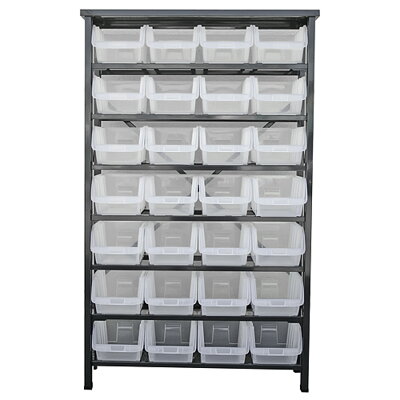 Strend Pro Stojan s plastovými boxami HL3205, 28 zásobníkov, 94x30x150 cm