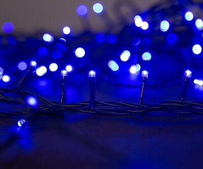 Reťaz MagicHome Vianoce Serpens, 100 LED modrá, 8 funkcií, 230 V, 50 Hz, IP44, exteriér, L-10 m