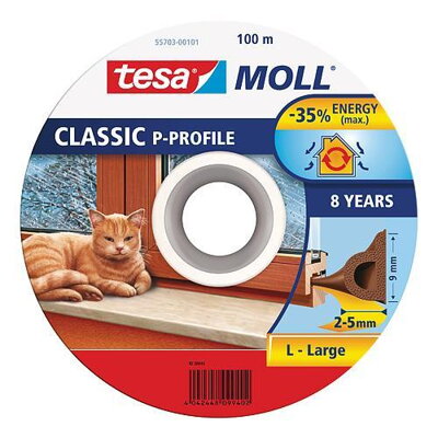 Tesa Tesnenie tesamoll profil P, 9 mm, hnedé, 100 m