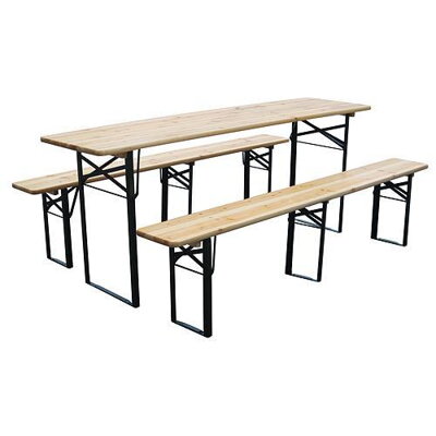 Pivný set DORTMUND Standard3, stôl 175x46x77 cm, 2x lavica 175x23x47 cm, drevo 25 mm