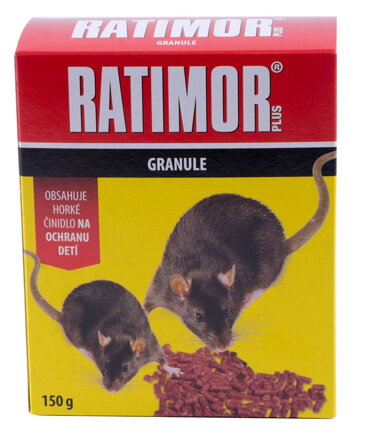 Návnada na myši a potkany RATIMOR® Bromadiolon pellets – 150 g