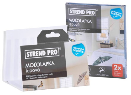 Moľolapka Strend Pro – lepová pasca na šatníkové mole, 21x11 cm, 2 ks