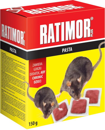 Návnada na myši a potkany RATIMOR Bromadiolon – mäkká, 150 g