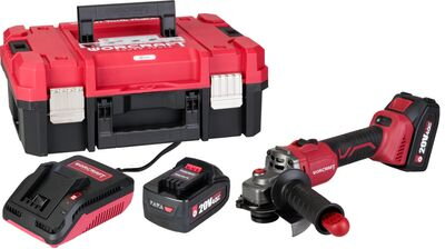Set Worcraft XCUBE003 Toolbox, brúska 125mm,  2x 4.0 Ah akumulátor, 1x nabíjačka, uhlová