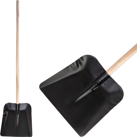 Lopata KOVO 72.WH, kovová, čierna, drevená násada, 36 cm