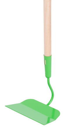Detská motyčka plochá, zelená, drevená násada, 900 mm