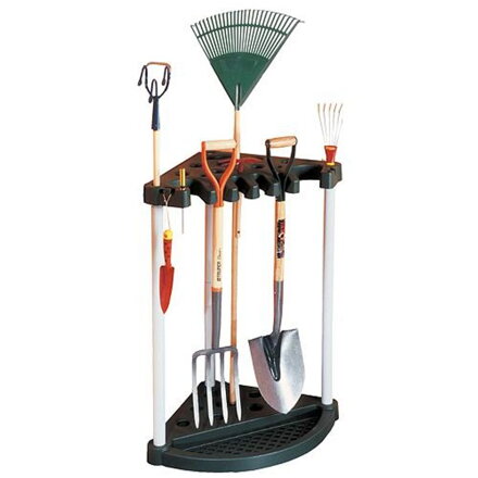 Stojan na záhradné náradie Keter 17361063, rohový, čierny