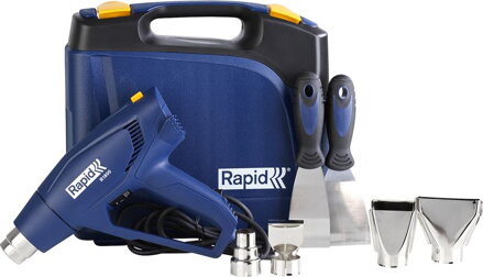Pištoľ RAPID R1800, kufrík, 2x škrabka, 4x nástavec, teplovzdušná, horkovzdušná, 1800 W