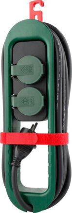 Predlžovací kábel FS0701, 4,9 m, 2× zásuvka, IP44, hák na zavesenie