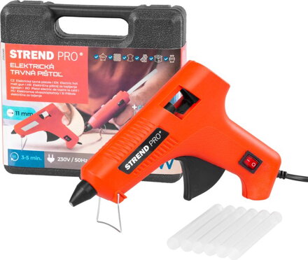 Lepiaca pištoľ Strend Pro v kufríku, 60–80 W, na tyčinky 11 mm