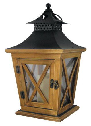 Lampáš Nicehome WL8680, 19x19x36 cm, LED, 3xAAA, drevo