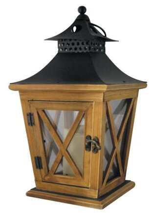 Lampáš Nicehome WL8680, 19x19x36 cm, LED, 3xAAA, drevo