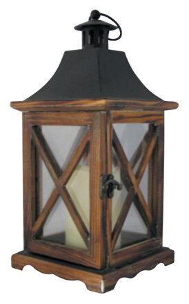 Lampáš MagicHome LW8834, 35 cm, LED, drevený, vintage štýl