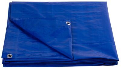 Nepremokavá krycia plachta Tarpaulin Standard 3x4, zakrývacia, 80 g/m2, modrá, s okami