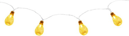 Vianočné osvetlenie reťaz Lantern Ball, 10 LED, zlatá, na batérie