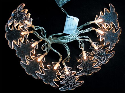 Vianočná reťaz Tree, strieborná, 10 LED, biela, 0,9 m