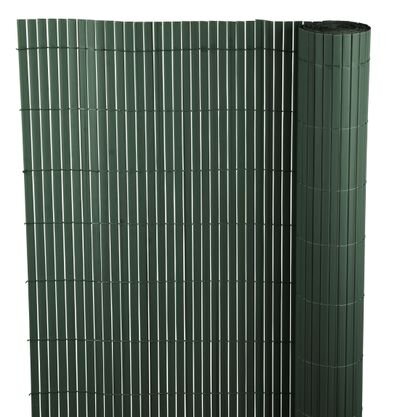Umelý bambusový plot PVC, 1000 mm, L-3 m, zelený, 1300g/m2, UV