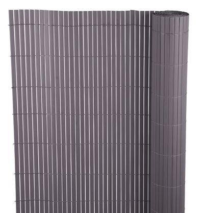 Umelý bambusový plot PVC, 1x3 m, šedý, UV odolný