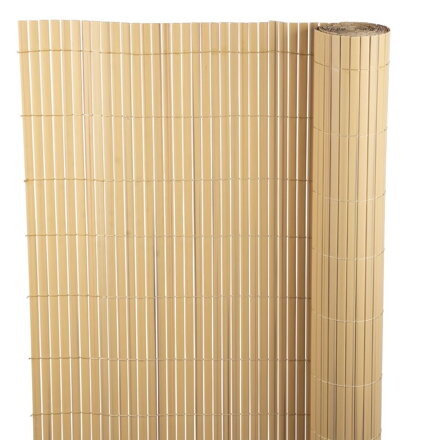 Umelý bambusový plot PVC, 1,5x3 m, bambusový vzor, UV odolný