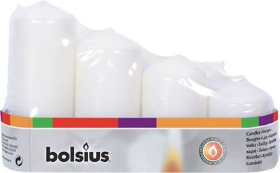 Adventné sviečky bolsius Pillar Advent, biele, 48 mm 60/80/100/120 mm bal. 4 ks