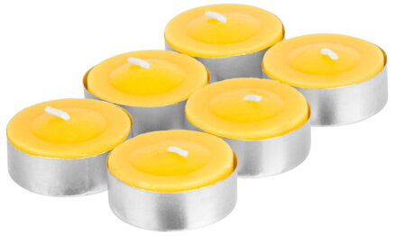 Sviečka proti komárom Citronella C-151, čajová, žltá, balenie 6 ks