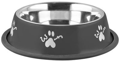 Miska pre psa MagicHome Woof, nerezová, 33 cm, 2000 ml, čierna