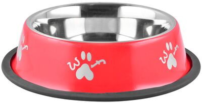 Miska pre psa MagicHome Woof, nerezová, 23 cm, 900 ml, červená
