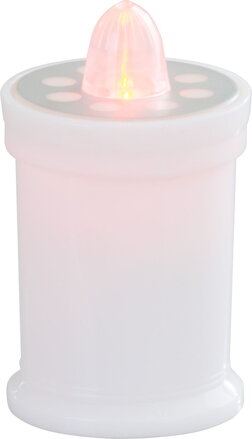 Sviečka na hrob LED, biela, 6x11 cm, s batériami