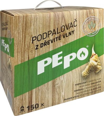 Podpaľovač PE-PO®, drevitá vlna, 150 kúskov