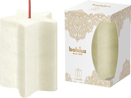 Sviečka Bolsius Pillar Star Golden Lace, hviezda, 100x70 mm