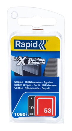 Spony do sponkovačky RAPID 53, 10 mm, 1080 ks, nerezové