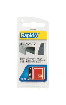 Spony do sponkovačky RAPID 53 STANDARD, 6 mm, 1080 ks
