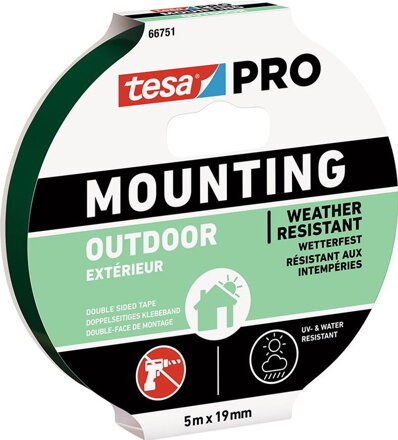 Obojstranná lepiaca páska tesa Mounting PRO Outdoor, 19 mm, L-5 m
